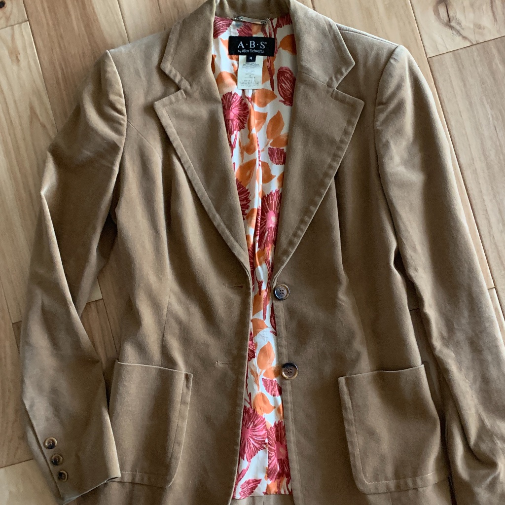 Euc Abs Suede-Ish Tan Fall Blazer (4)